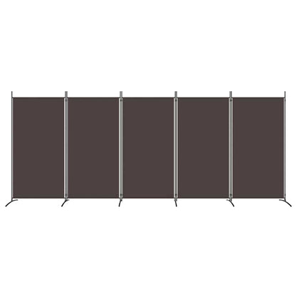 5-tlg. Paravent Braun 433x180 cm Stoff