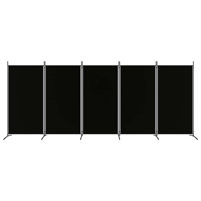 5-tlg. Paravent Schwarz 433x180 cm Stoff