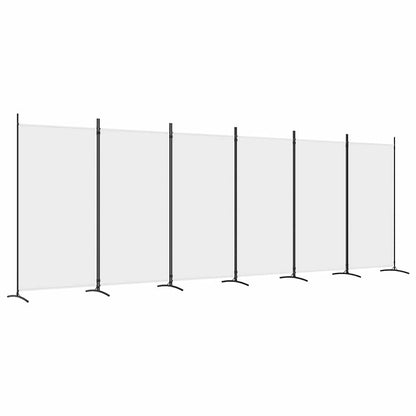 6-tlg. Paravent Weiß 520x180 cm Stoff
