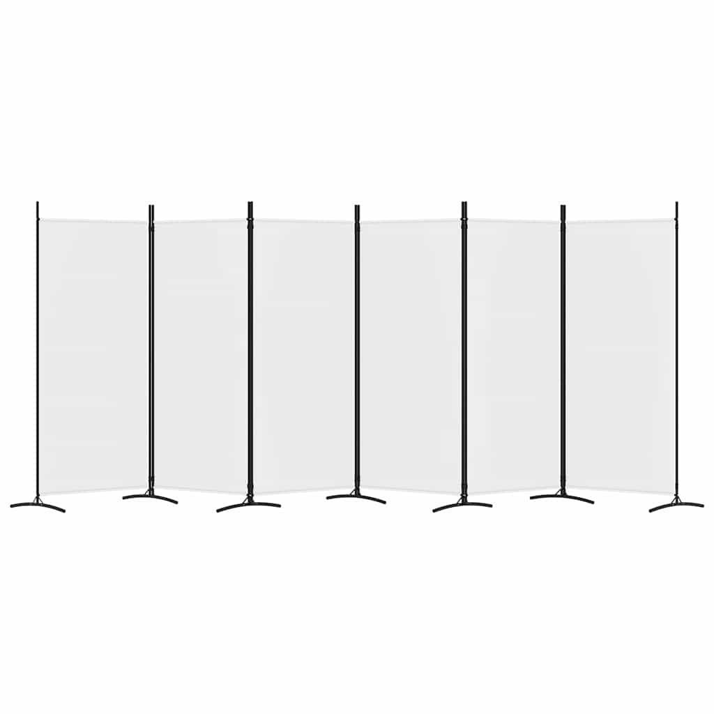 6-tlg. Paravent Weiß 520x180 cm Stoff