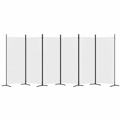 6-tlg. Paravent Weiß 520x180 cm Stoff