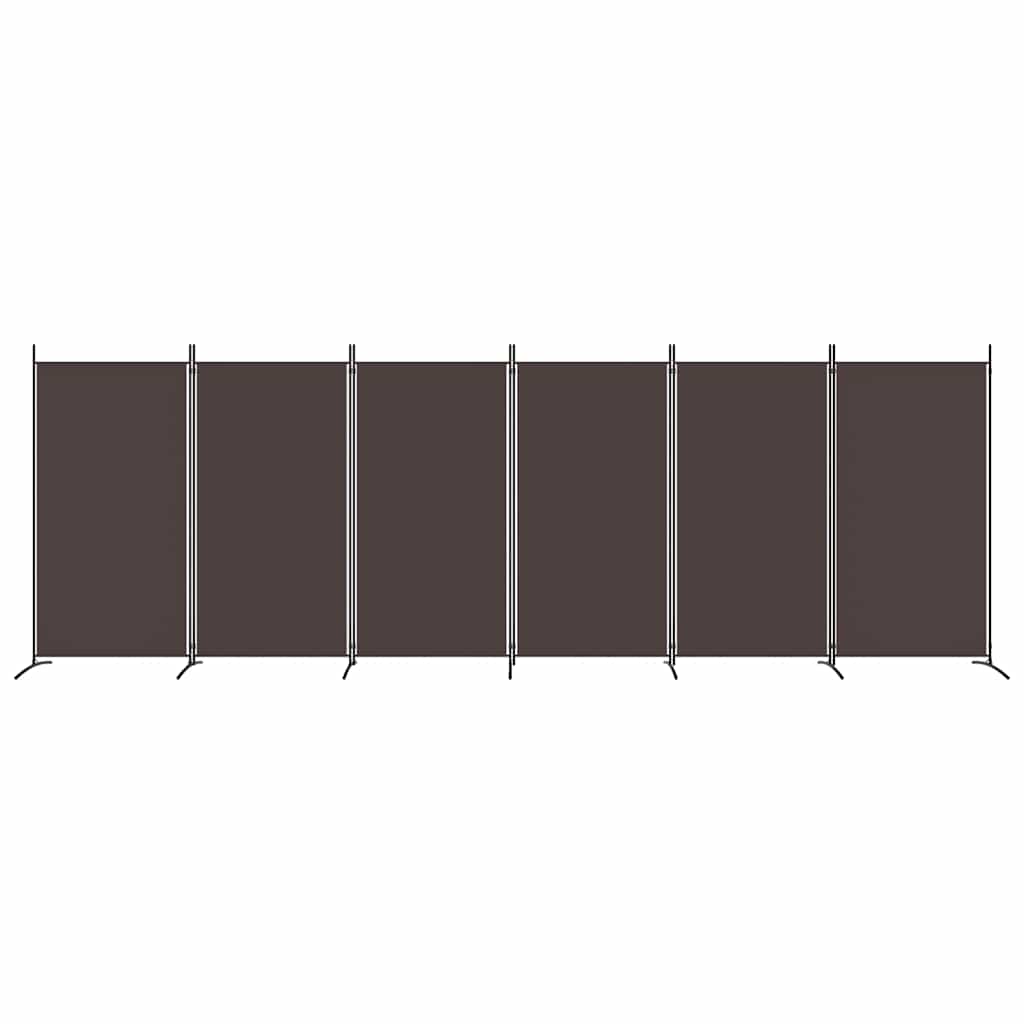 6-tlg. Paravent Braun 520x180 cm Stoff