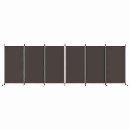 6-tlg. Paravent Braun 520x180 cm Stoff
