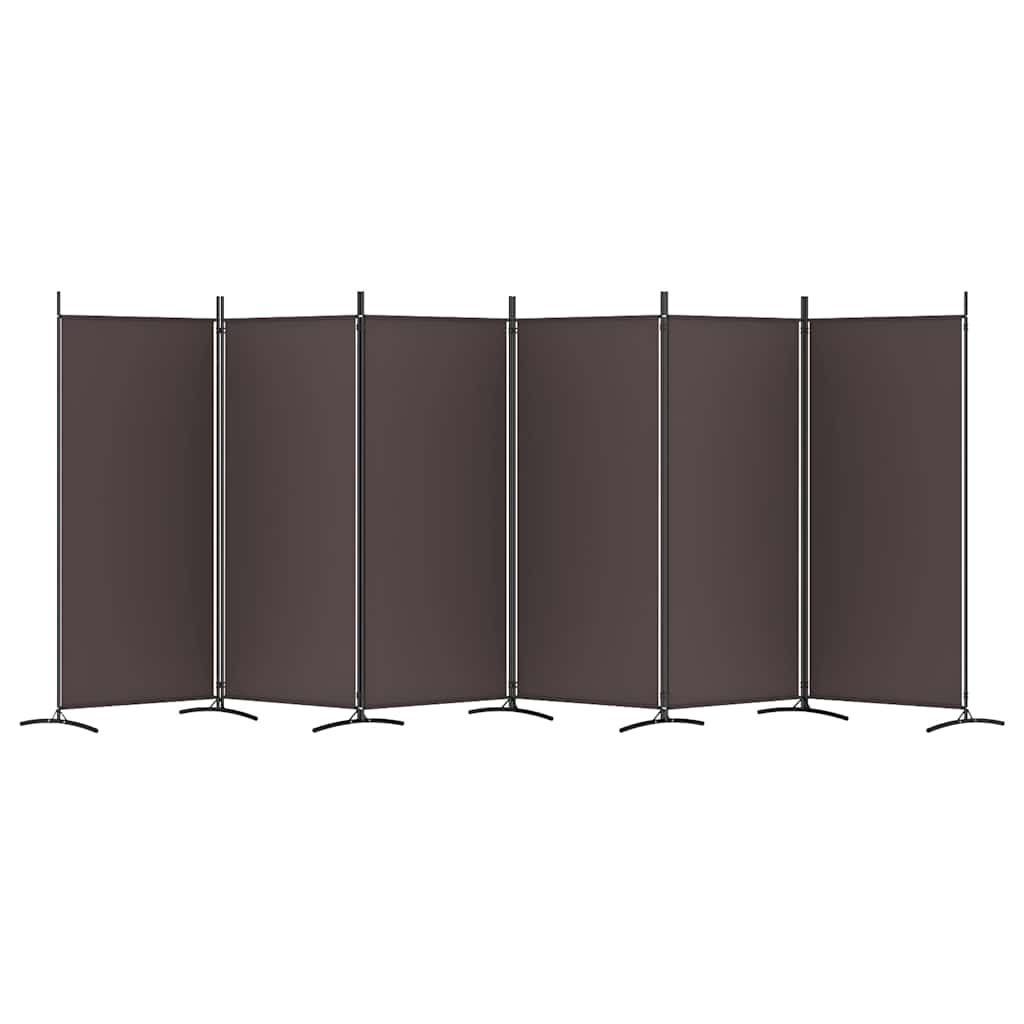6-tlg. Paravent Braun 520x180 cm Stoff
