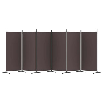 6-tlg. Paravent Braun 520x180 cm Stoff