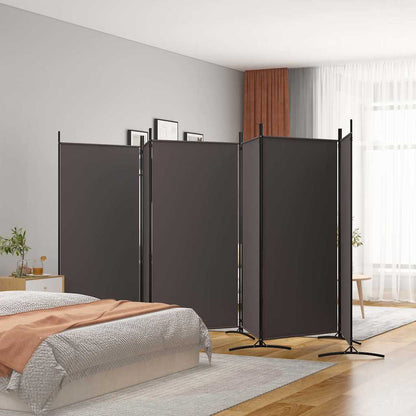6-tlg. Paravent Braun 520x180 cm Stoff