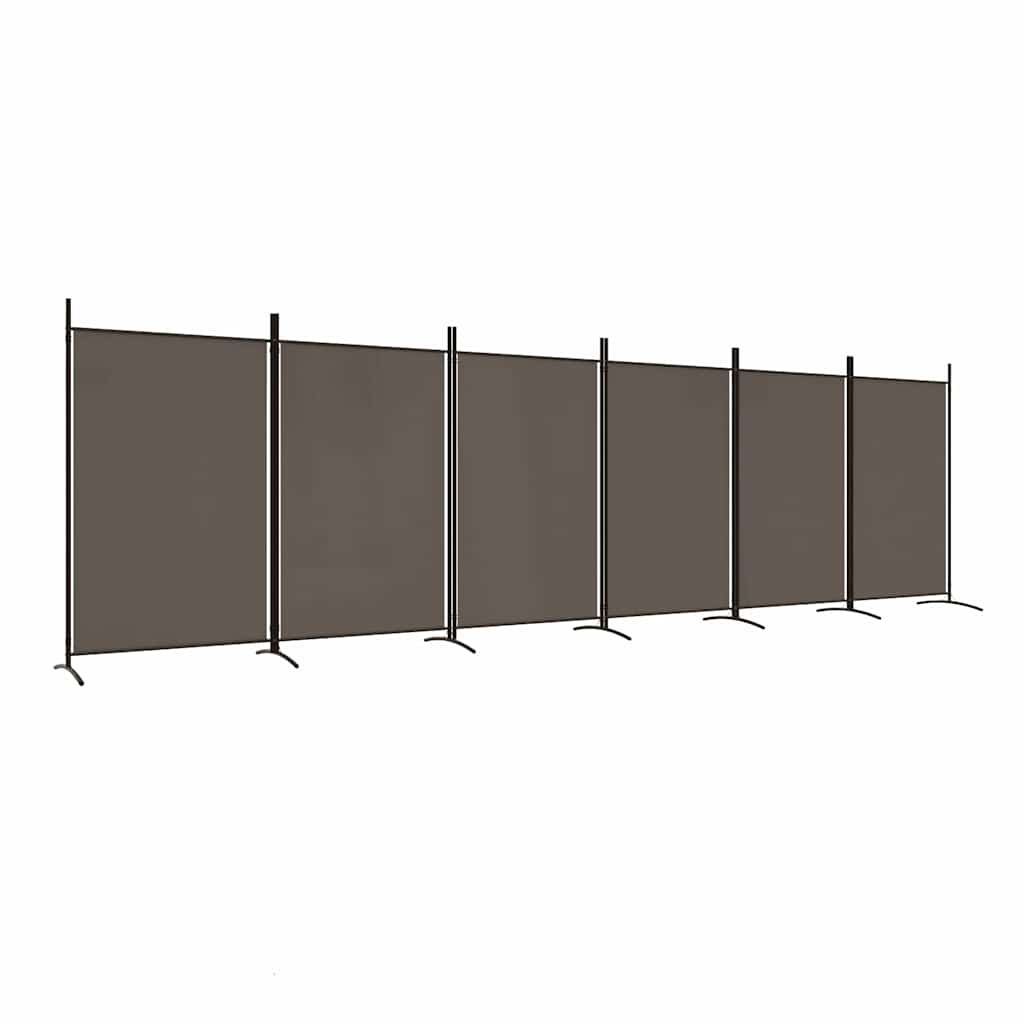 6-tlg. Paravent Anthrazit 520x180 cm Stoff
