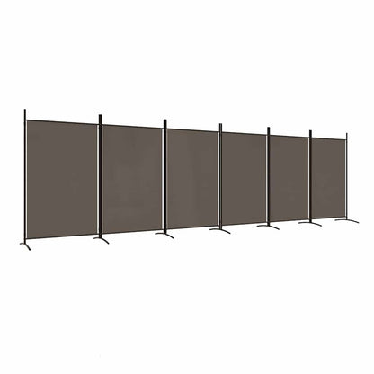 6-tlg. Paravent Anthrazit 520x180 cm Stoff
