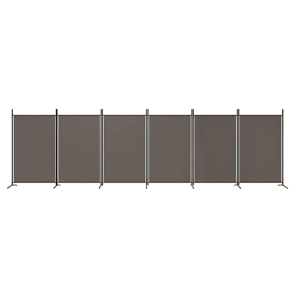 6-tlg. Paravent Anthrazit 520x180 cm Stoff