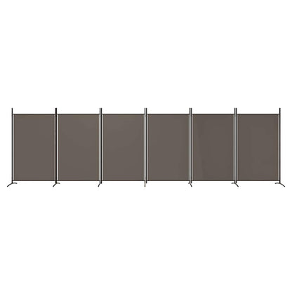 6-tlg. Paravent Anthrazit 520x180 cm Stoff