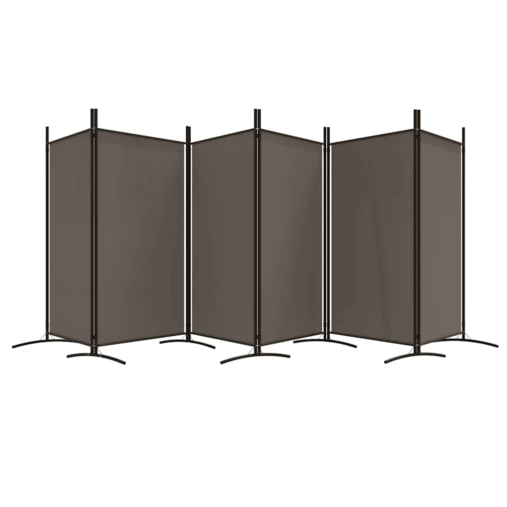 6-tlg. Paravent Anthrazit 520x180 cm Stoff