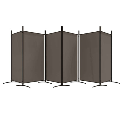 6-tlg. Paravent Anthrazit 520x180 cm Stoff