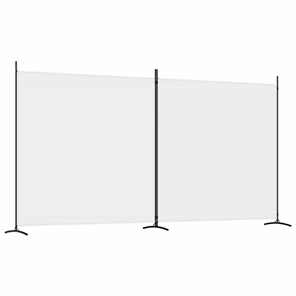 2-tlg. Paravent Weiß 348x180 cm Stoff
