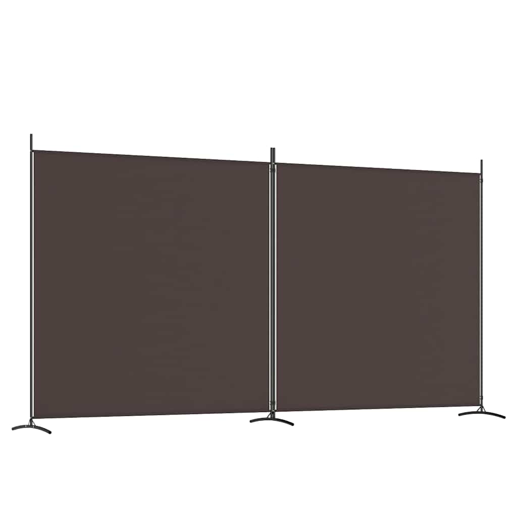 2-tlg. Paravent Braun 348x180 cm Stoff