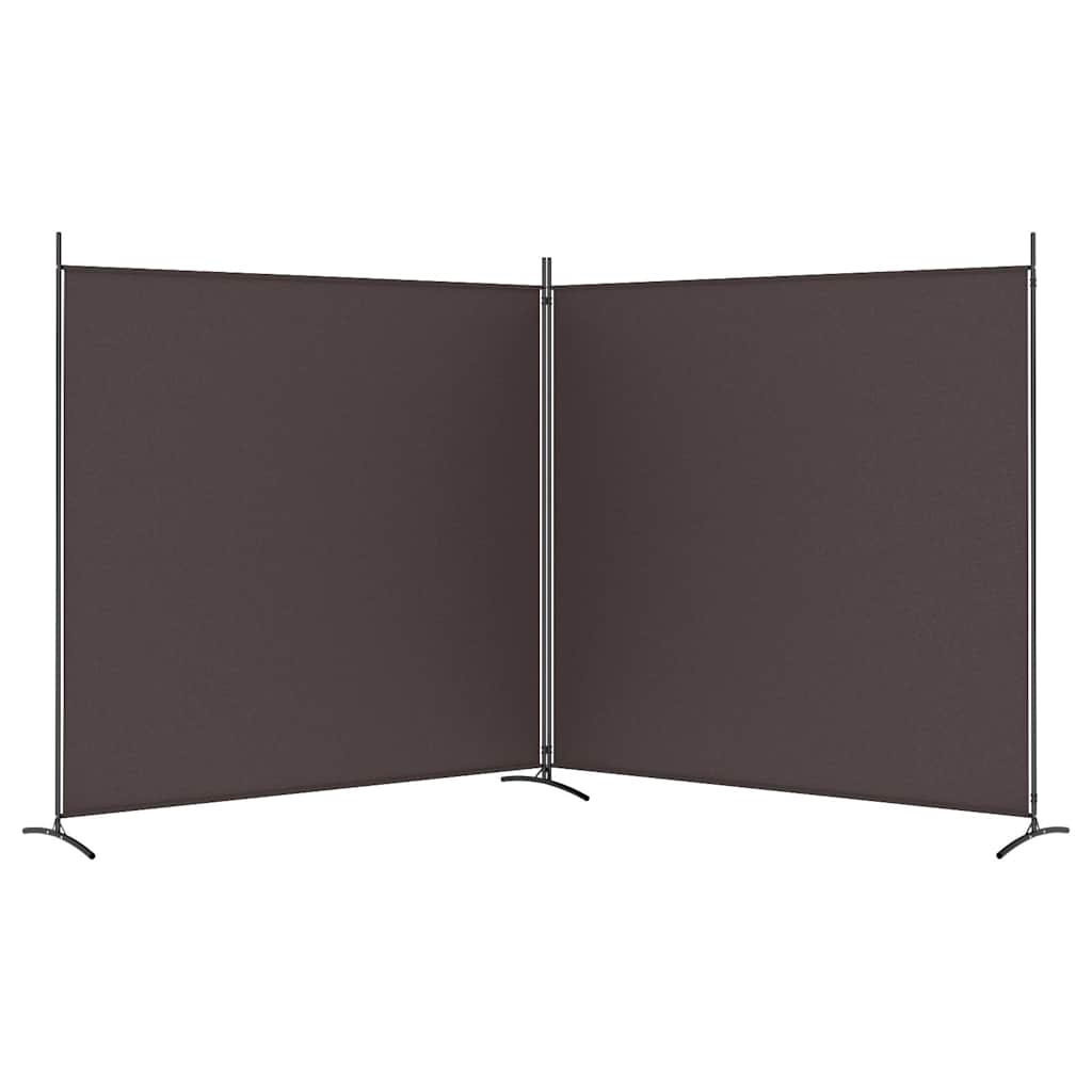 2-tlg. Paravent Braun 348x180 cm Stoff