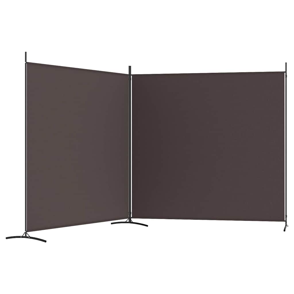 2-tlg. Paravent Braun 348x180 cm Stoff