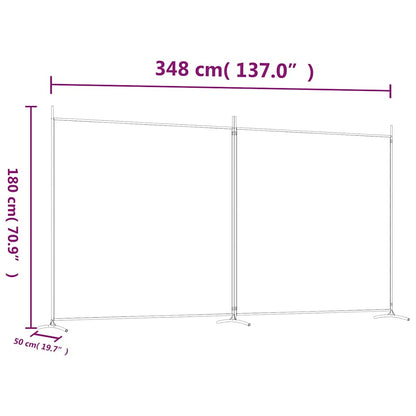2-tlg. Paravent Braun 348x180 cm Stoff