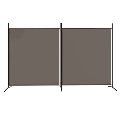 2-tlg. Paravent Anthrazit 348x180 cm Stoff