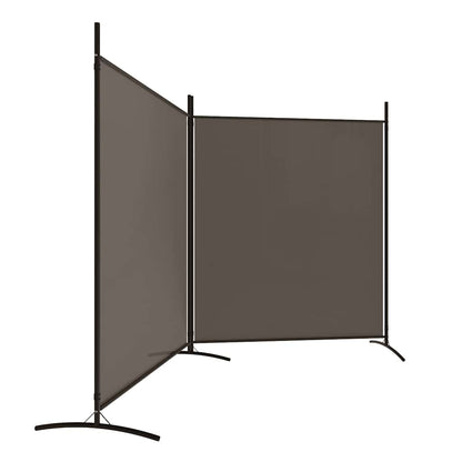 2-tlg. Paravent Anthrazit 348x180 cm Stoff