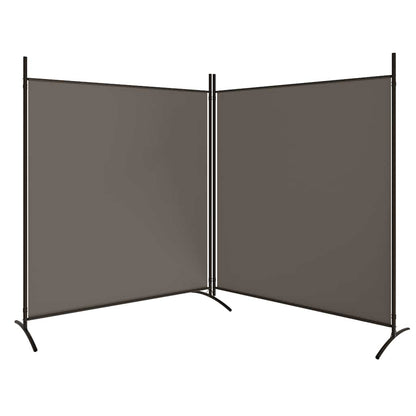 2-tlg. Paravent Anthrazit 348x180 cm Stoff