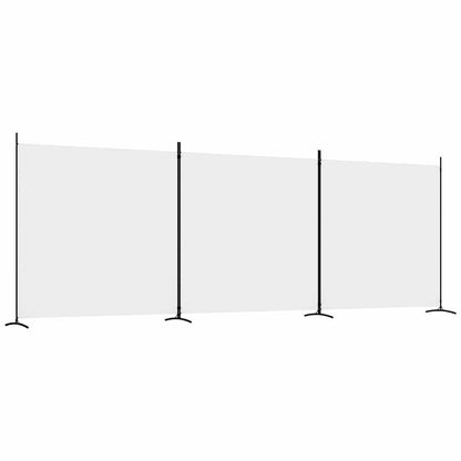3-tlg. Paravent Weiß 525x180 cm Stoff