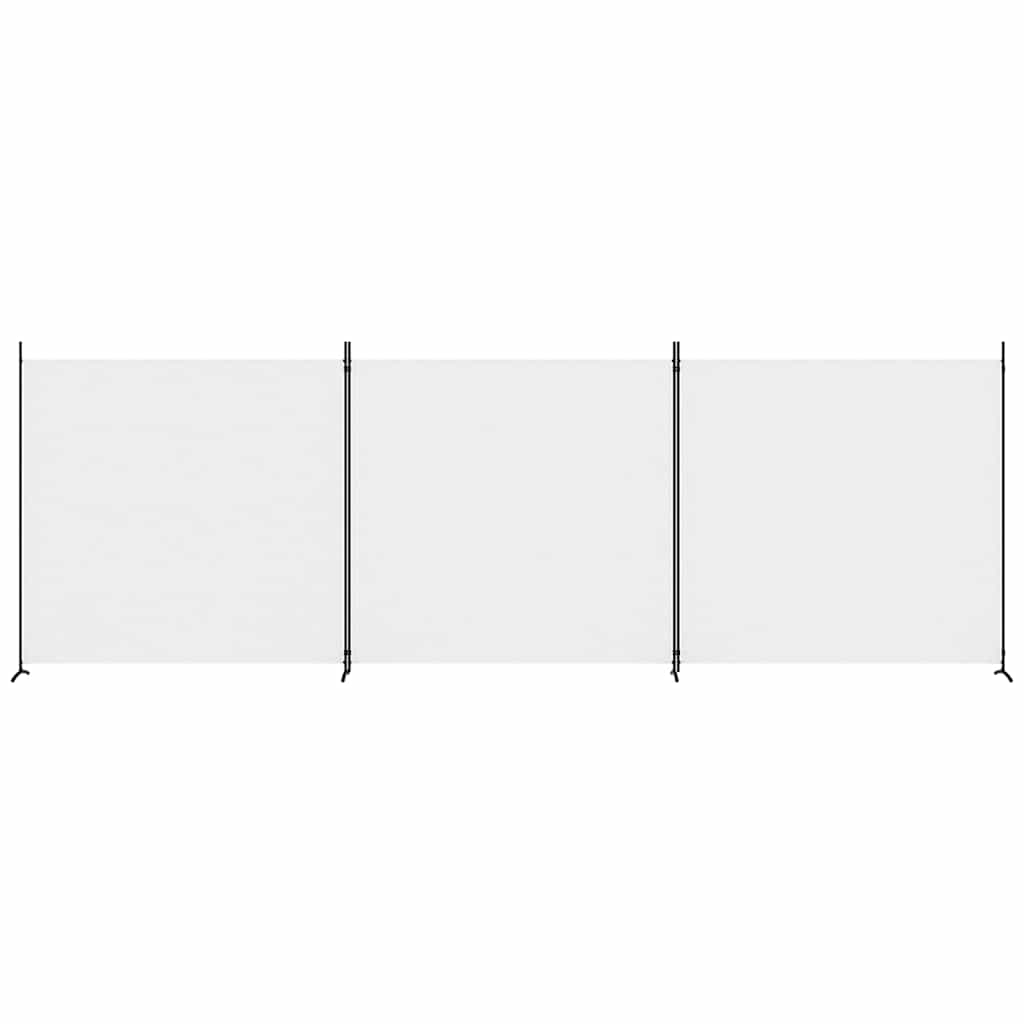 3-tlg. Paravent Weiß 525x180 cm Stoff
