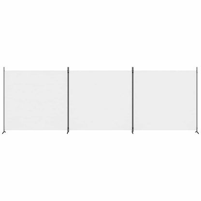 3-tlg. Paravent Weiß 525x180 cm Stoff