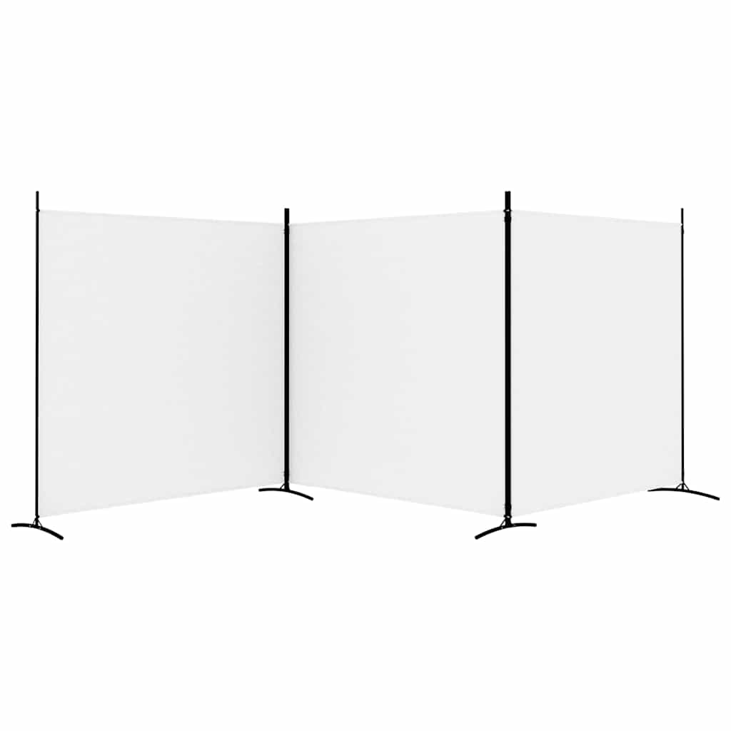 3-tlg. Paravent Weiß 525x180 cm Stoff