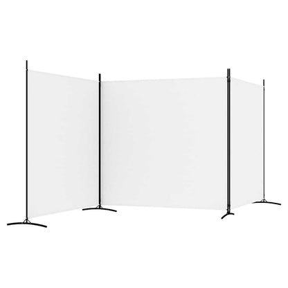 3-tlg. Paravent Weiß 525x180 cm Stoff