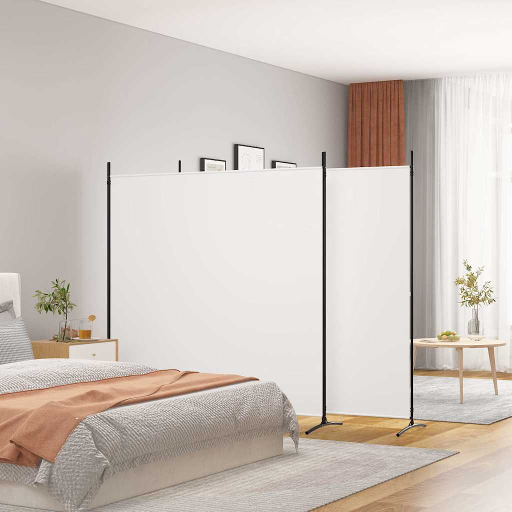 3-tlg. Paravent Weiß 525x180 cm Stoff