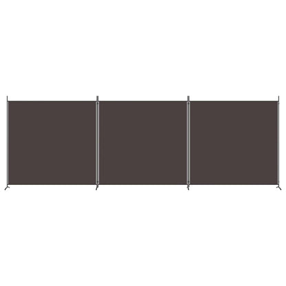 3-tlg. Paravent Braun 525x180 cm Stoff
