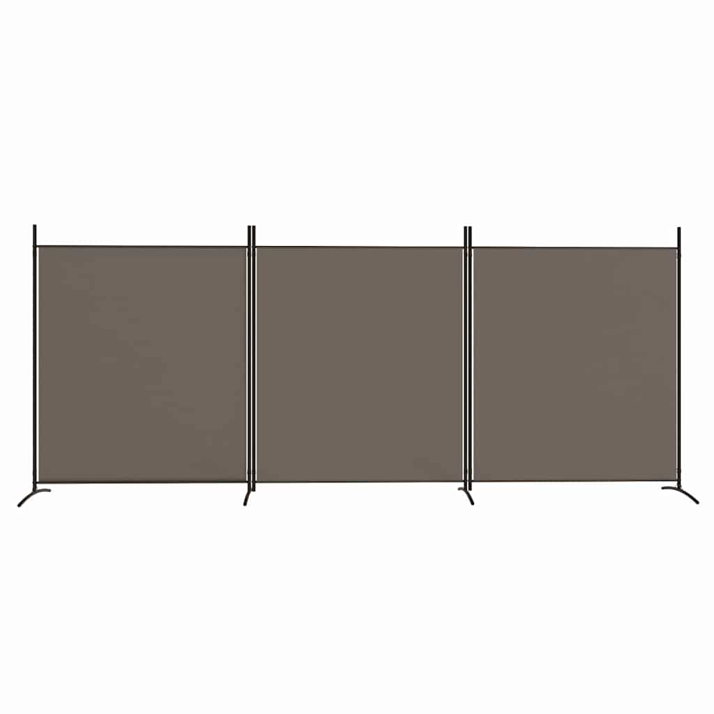 3-tlg. Paravent Anthrazit 525x180 cm Stoff