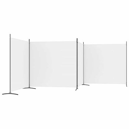 4-tlg. Paravent Weiß 698x180 cm Stoff