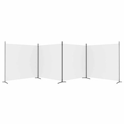 4-tlg. Paravent Weiß 698x180 cm Stoff