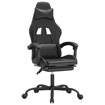 Gaming-Stuhl mit Fußstütze Drehbar Schwarz Kunstleder