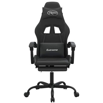 Gaming-Stuhl mit Fußstütze Drehbar Schwarz Kunstleder
