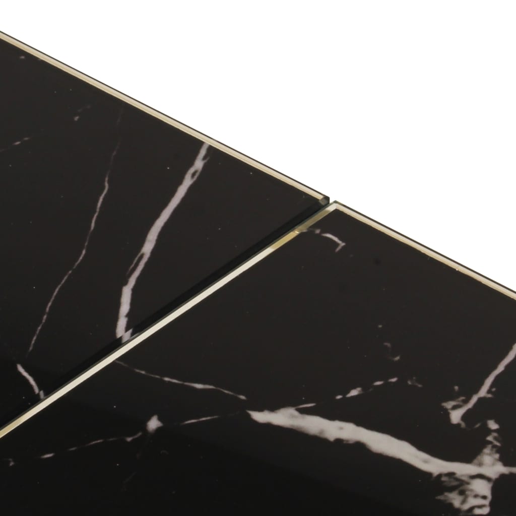 Table basse en acier inoxydable doré et verre trempé