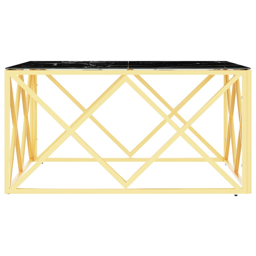Table basse Golden 80x80x40 cm en acier inoxydable et verre