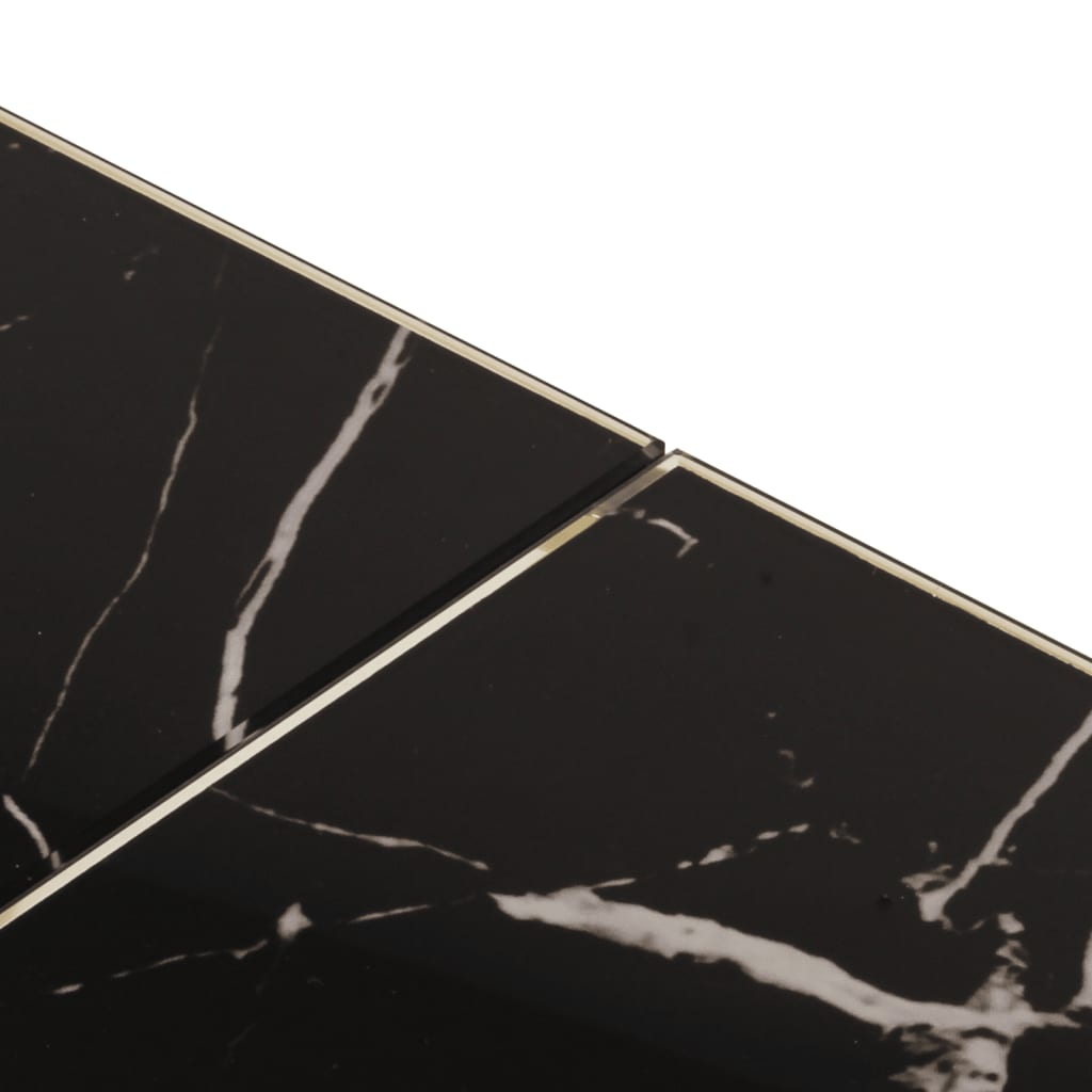 Table basse en acier inoxydable doré et verre trempé