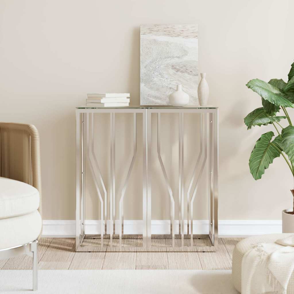Konsolentisch 70x30x70 cm Edelstahl und Glas