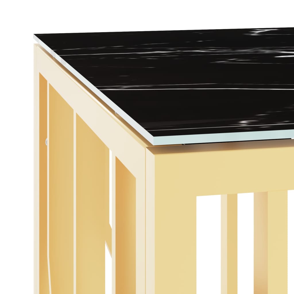 Table basse Golden 110x45x45 cm en acier inoxydable et verre