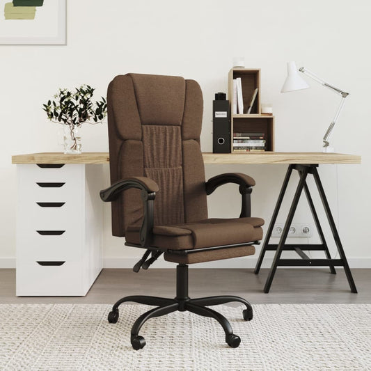 Bürostuhl mit Liegefunktion Braun Stoff