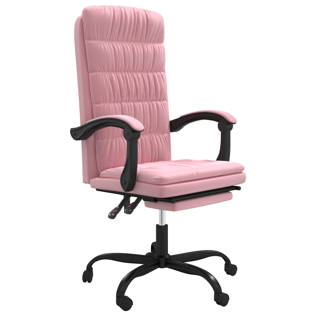 Bürostuhl mit Liegefunktion Rosa Samt