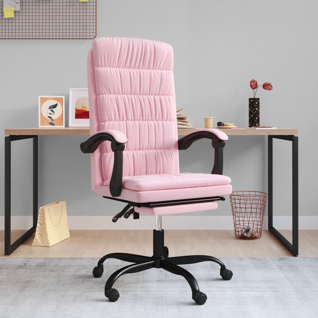 Bürostuhl mit Liegefunktion Rosa Samt