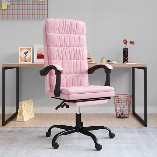 Bürostuhl mit Liegefunktion Rosa Samt