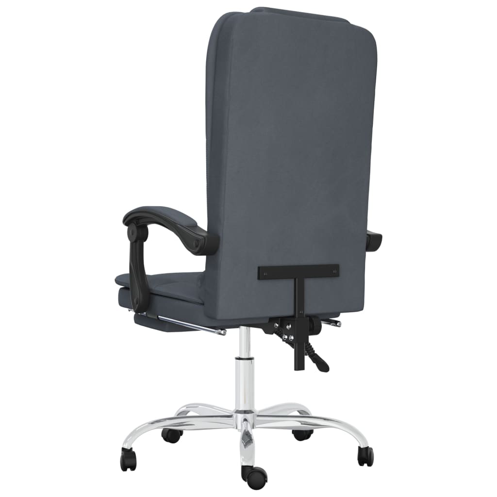 Bürostuhl mit Massagefunktion Dunkelgrau Samt