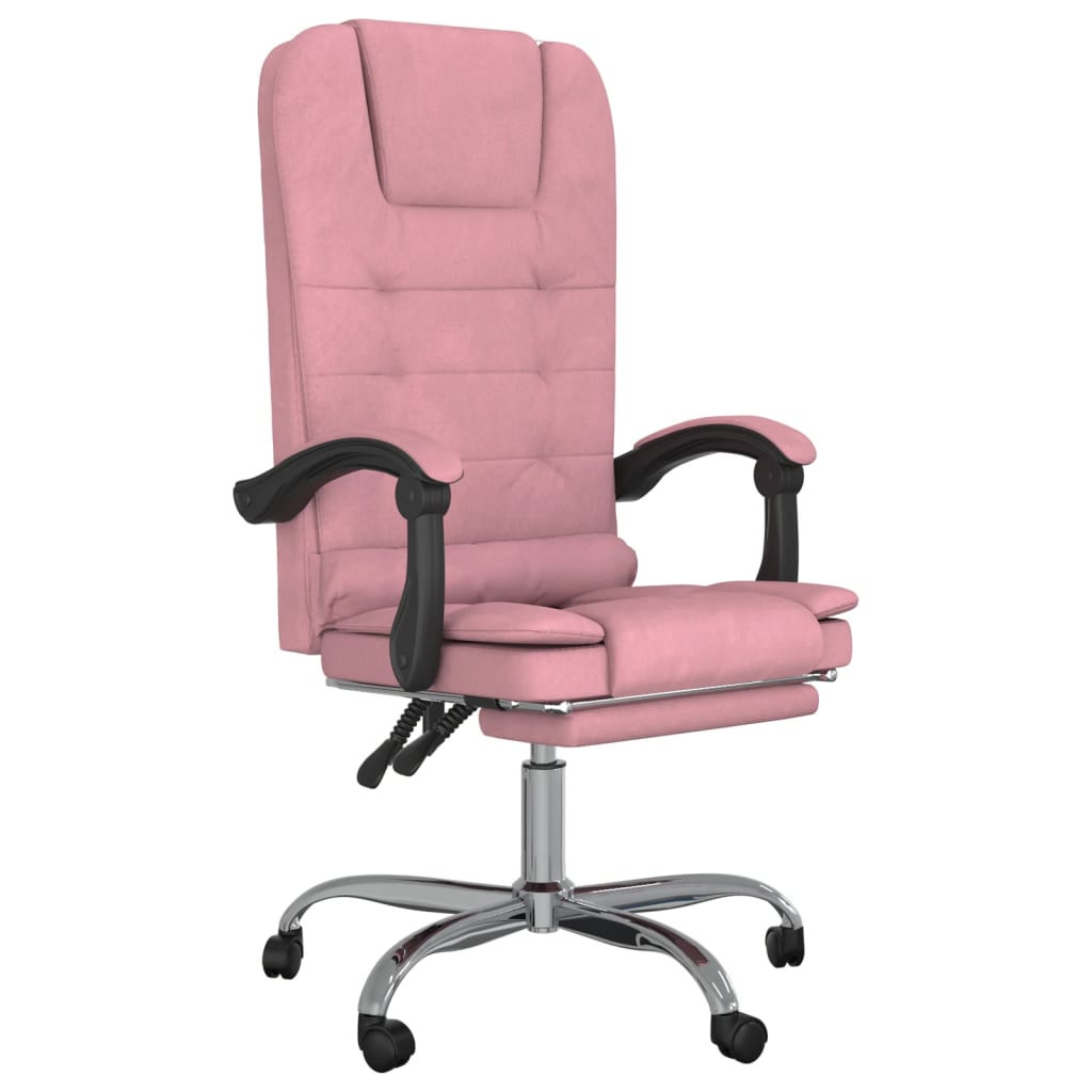 Bürostuhl mit Massagefunktion Rosa Samt