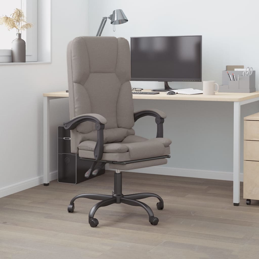 Bürostuhl mit Massagefunktion Taupe Stoff