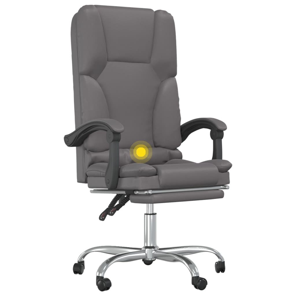 Bürostuhl mit Massagefunktion Grau Kunstleder
