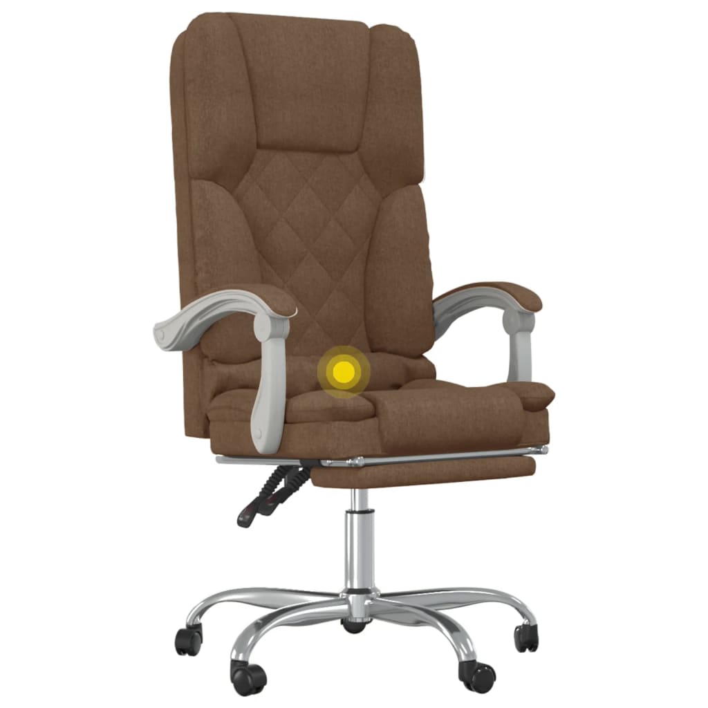 Bürostuhl mit Massagefunktion Braun Stoff